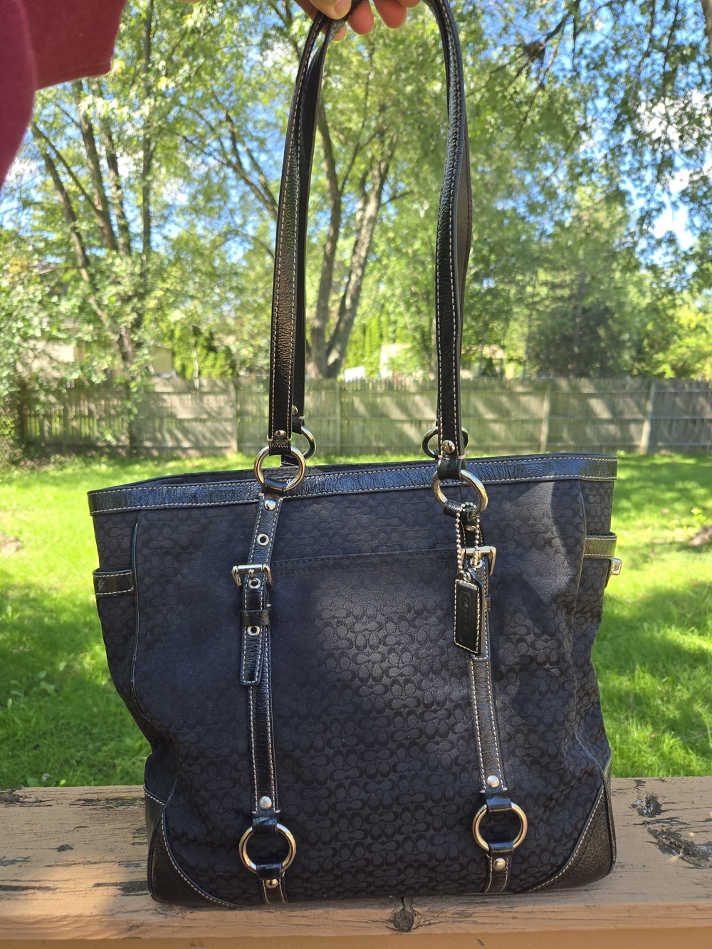 Coach Y2K Signature C Black Gallery Tote Bag #F12345